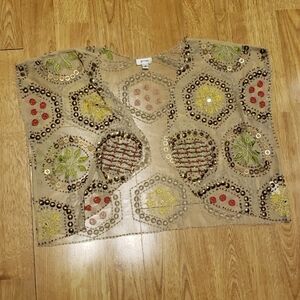 Moyna sheer beaded, embroidered bolero cardigan sz small